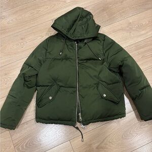 Topshop Olive Hooded Jacket